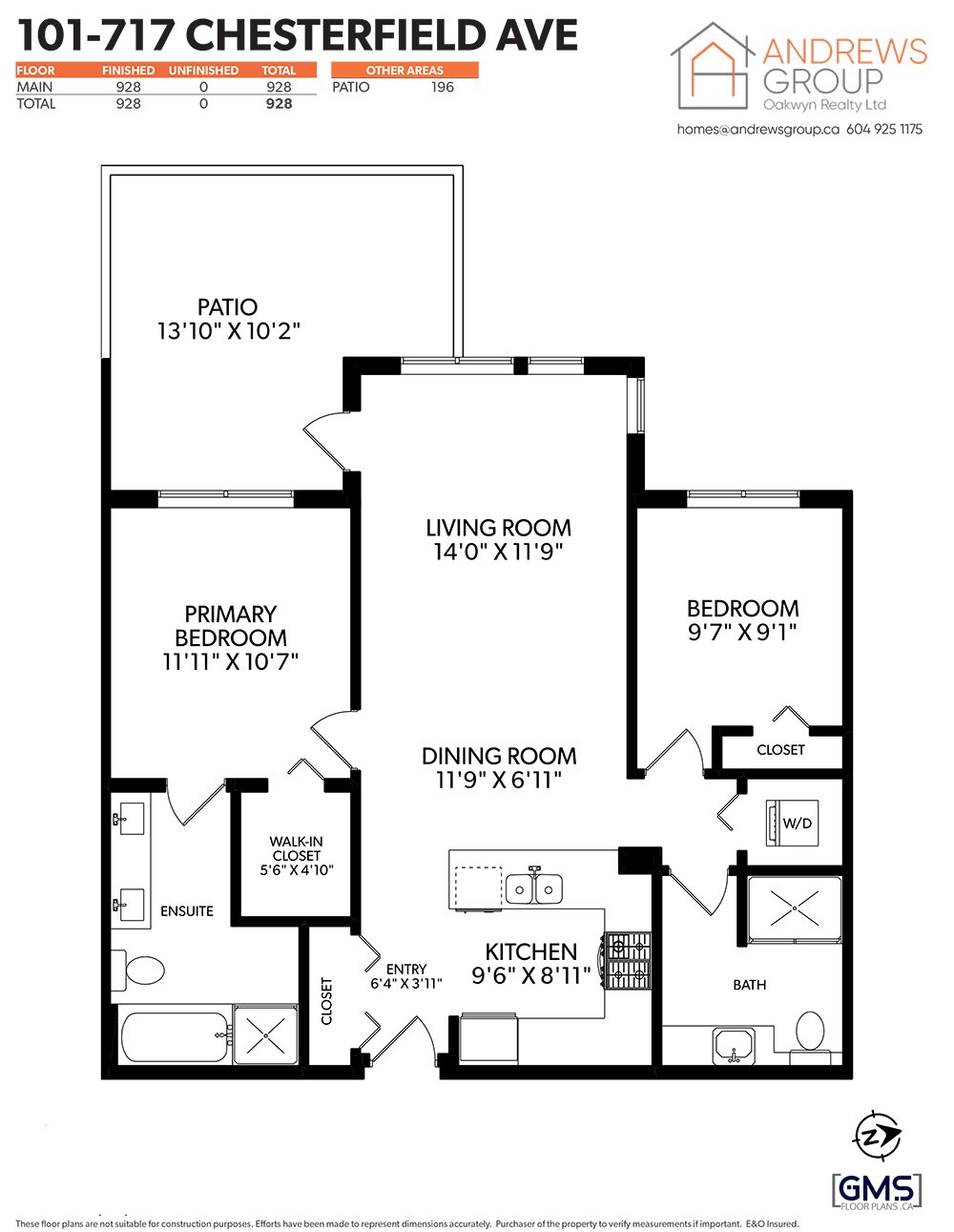 Floor plan for 101 717 Chesterfield Avenue